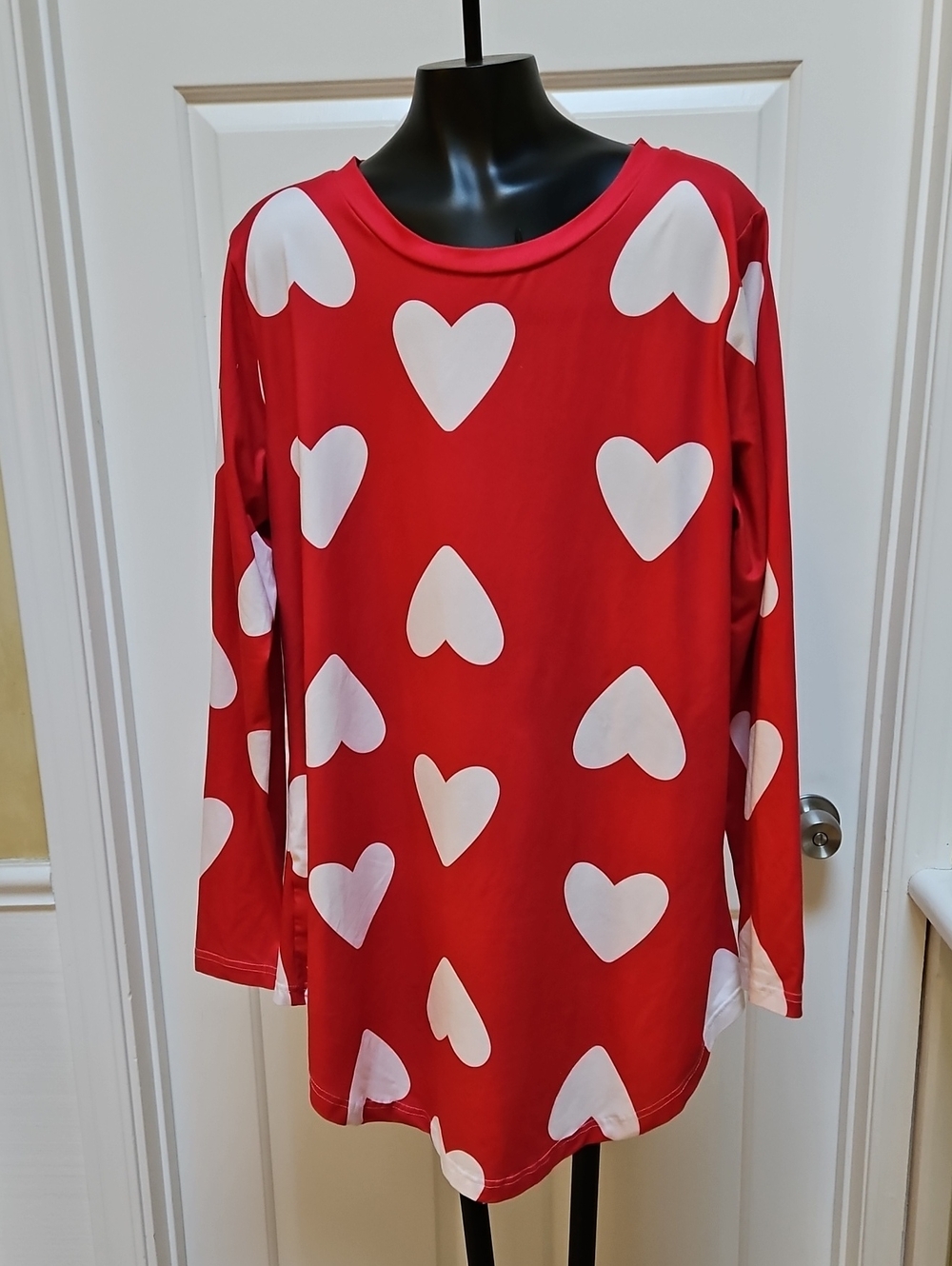PIXIE LADY red Heart Long sleeve  top - L
